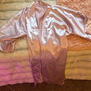 pink silk robe